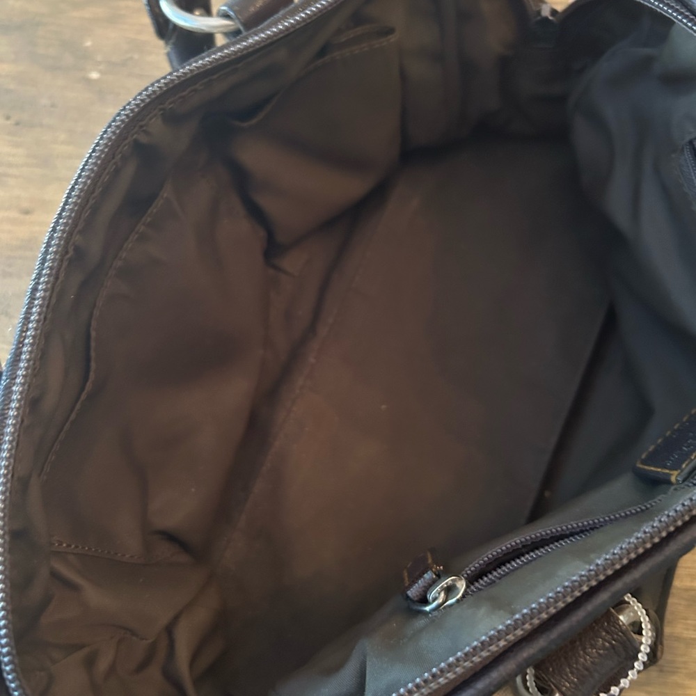 DIOR BOWLING CLOTH HANDBAG monogram brown leather Vintage - Picture 16 of 17